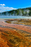 Detail view of Grand prismatic colorful hot spring, Yellowstone