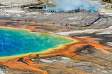 Detail view of Grand Prismatic spring in Yellowstone NP