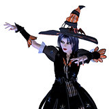 3d halloween witch