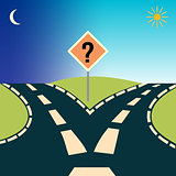 Forked Road, depicting the concept: choices or choosing