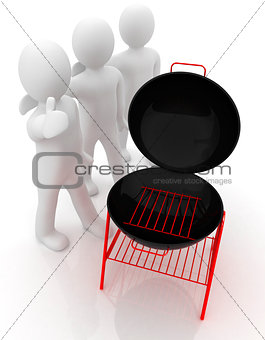 3d man with barbeque
