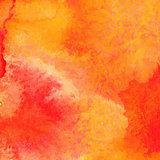 Orange watercolor paint vector background.