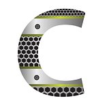 perforated metal letter C