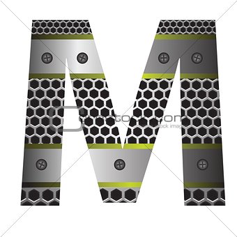 perforated metal letter M