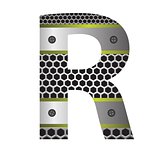 perforated metal letter R