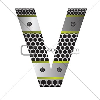 perforated metal letter V