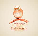 Halloween background with owl