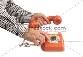 Vintage telephone calling handset