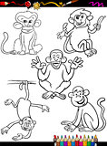 cartoon monkeys coloring book