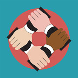 Illustration of hands holding each other showing unity