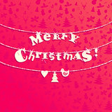 Christmas applique background. Garland of letters Merry Christma