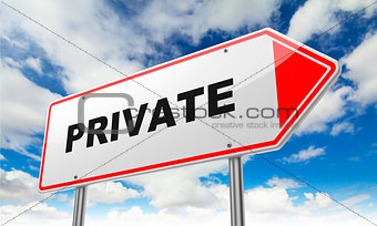Private on Red Road Sign.