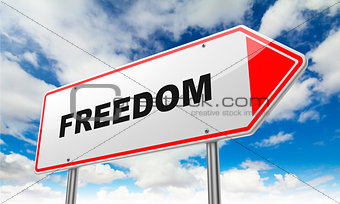 Freedom on Red Road Sign.