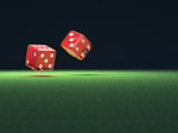 Red Dice In Motion