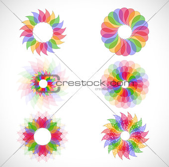 Set with abstract flowers.