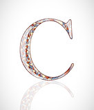 Abstract letter C.