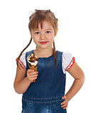 caucasian girl eating ice-cream