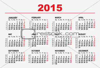 2015 calendar template