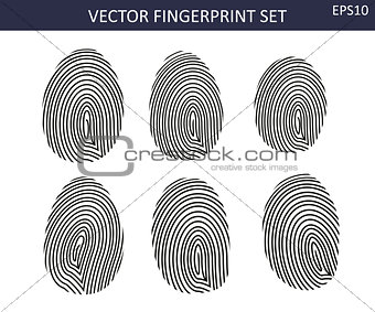 Biometric balck fingerprints  set