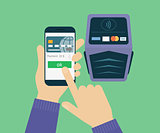 mobile payment via smartphone.