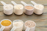 scoops of gluten free flour