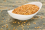bowl of gold flax seeds