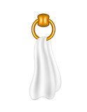 Ring shaped holder with white towel