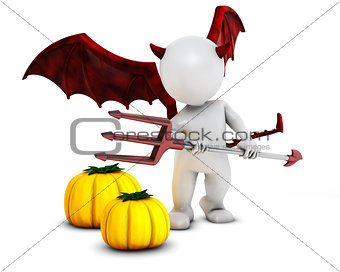 3D Morph Man Daemon with pumpkins