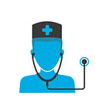Blue icon of doctor