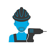 Blue icon of maintenance mechanic