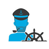Blue icon of captain