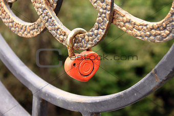 padlock shape heart. Symbol of love.