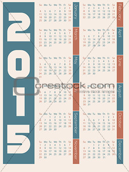 Simple 2015 calendar design