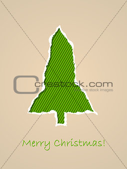 Christmas greeting card with ripped paper
