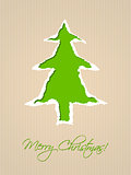 Ripped paper christmas card design in green