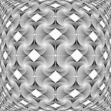 Design monochrome warped grid decorative pattern