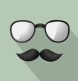 Vector Mustache and Glasses Icon 