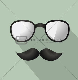 Vector Mustache and Glasses Icon 