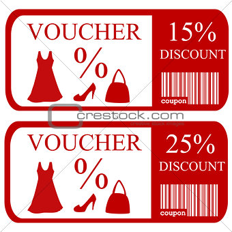 15% and 25% discount vouchers