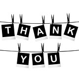 Black and white thank you card