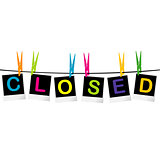 Colored closed sign