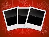 Merry Christmas card templates with blank photo frames