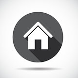 Home Flat Icon with long Shadow. Vector Illustration.