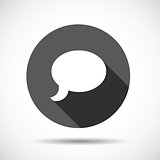 Speech Bubble  Flat Icon with long Shadow. Vector Illustration.