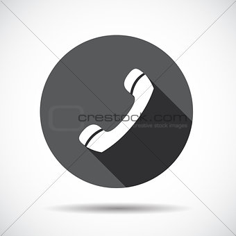 Phone  Flat Icon with long Shadow. Vector Illustration.