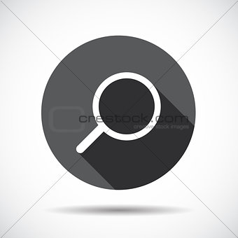 Search  Flat Icon with long Shadow. Vector Illustration.