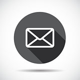 Mail  Flat Icon with long Shadow. Vector Illustration.