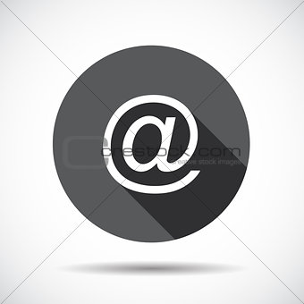 Mail  Flat Icon with long Shadow. Vector Illustration.