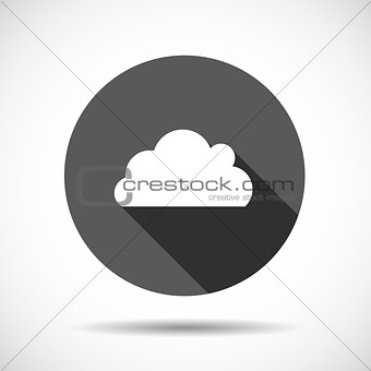 Cloud  Flat Icon with long Shadow. Vector Illustration.