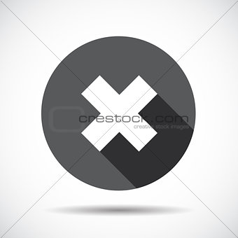 Flat Icon with long Shadow. Vector Illustration.